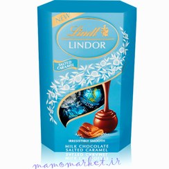 تصویر شکلات کادویی لینت لیندور کارامل نمکی (آبی) Lindt Lindor Chocolate Treats salted caramel