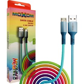 تصویر کابل MICRO رنگین کمان ماکسوم مدل KH-100 Moxom Rainbow Data Cable Micro