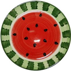 تصویر بشقاب سرامیکی میوه خوری طرح هندوانه (تکی) 