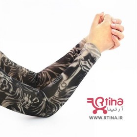 تصویر ساق دست اسپرت با طرح تاتو مدل اسکلت 