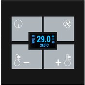 تصویر ترموستات سری KNX Glass Thermostat square black 