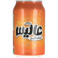 تصویر نوشابه پرتقالی عالیس قوطی330 میلی لیتری 24 عددی 