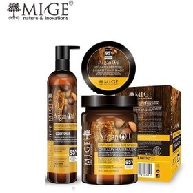 تصویر شامپو و ماسک (داخل حمام) آرگان ایتالیایی برند میگ Mige Argan Collection