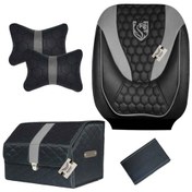 تصویر ست کامل روکش صندلی تیبا ۱ جدید چرم مدل ENZO طوسی 