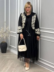 تصویر کت و دامن سه تیکه کایلا مدل شهرزاد ۲ رنگ سیاه 