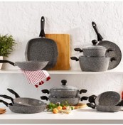 تصویر تابه گریل نچسب مربعی کوری ۲۸ سانتی متر - خاکستری شفر 