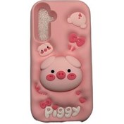 تصویر کاور سیلیکونی مدل خوک عروسکی PIGGY پاپ سوکتی مناسب برای گوشی سامسونگ A35 