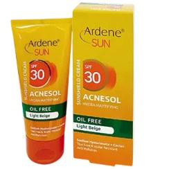 تصویر کرم ضد آفتاب SPF30 بژ روشن آردن سان – آکنه سول Acnesol مناسب پوست چرب و آکنه ای 