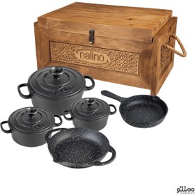 تصویر سرویس قابلمه چدن نالینو مدل Fico (8 پارچه) ا Nalino Cast-Iron Fico Cookware Set 8 Pieces Nalino Cast-Iron Fico Cookware Set 8 Pieces