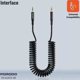 تصویر کابلPorodo AUX 3.5 to 3.5 Coil Cable 1.2M - Black 