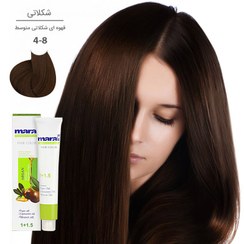 تصویر رنگ مو مارال سری Chocolate رنگ قهوه ای شکلاتی متوسط شماره 4.8 حجم 100 میلی لیتر ا Maral chocolate Hair Color, Medium Chocolate Brown Color, No. 4.8, 100 ml Maral chocolate Hair Color, Medium Chocolate Brown Color, No. 4.8, 100 ml