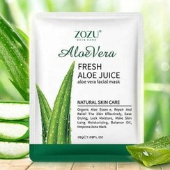 تصویر ماسک ورقه ای زوزو با عصاره ی آلوئه ورا Fresh aloe juice zozu Fresh aloe juice zozu