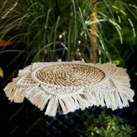 تصویر رومیزی تلفیق حصیری و مکرومه سایز کوچک 