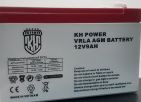 تصویر باتری 9 آمپر 12 ولت محصول ویتنام 2024 BATTERY 9AH-12V/2024 MADE IN VIETNAM