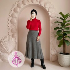 تصویر دامن بافت نیم کلوش کد ۱۴۲۴ 