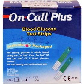 تصویر نوارتست قندخون آنکال پلاس (25عددی) On Call Plus Blood Sugar Test Strips