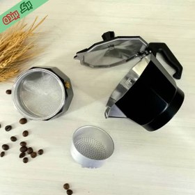 تصویر قهوه جوش و اسپرسو ساز 3 کاپ آلمینیومی مدل موکا 