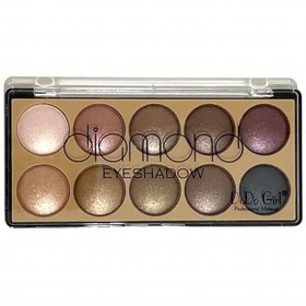 تصویر پالت سایه چشم 10 رنگ مدل دیاموند شماره 03 دودو گرل Girl Eyeshadow Diamond Palette 03 DoDo