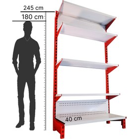 تصویر ست قفسه خودایست یکطرفه ارتفاع 245 سانتی متری کف 40 سانتی متری 