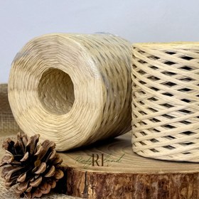 تصویر رافیا(نخ کاغذی)نواری کرم کد L185 
