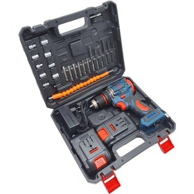 تصویر دریل پیچ گوشتی شارژی براشلس صنعتی باس اصلی وارداتی مدل 88 ولت مجموعه 29 عددی/ تحت لیسانس آلمان / تکنولوژی روز دنیا / 2 باتری باس اصلی پلمپ اورجینال تحت لیسانس آلمان Super powerful