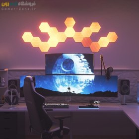 تصویر پنل روشنایی شش ضلعی هوشمند 16 تکه / 19 تکه / 22 تکه نانولیف طرح چوب Nanoleaf Elements Hexagons Wood Look Starter Kit (16 / 19 / 22 Panels) 