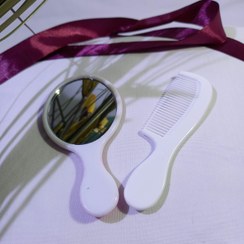 تصویر ست آینه و شانه دسته دار کرومی وارداتی بچگانه کد 1041 - قهوه ای 