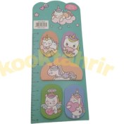 تصویر بوک مارک فانتزی برچسب‌دار طرح یونیکورن 