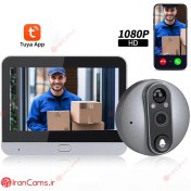 تصویر دوربین چشمی درب دیجیتال مانیتور دار TUYA JD-S1 