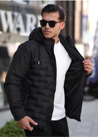 تصویر کاپشن مردانه با کاپشن بادپراکنده و جزئیات چوبی سیاه - سطح بالا - highlevel - اورجینال- 765299685 