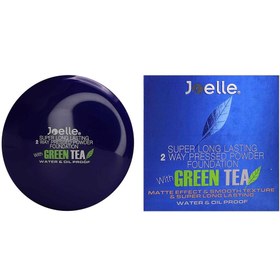 تصویر پنکیک چای سبز جویل Joelle Green Tea Super Long Lasting 2 Way Pressed Powder Foundation 