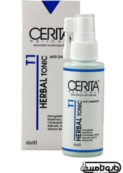 تصویر هیرتونیک گیاهی T1 سریتا مدل Herbal حجم 60 میلی لیتر Cerita Anti Dandruff Herbal Hair Tonic T1 For All Hair 60 ml