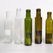 تصویر بطری شیشه ای 250 سی سی مربعی و گرد با درب سایز 31.5 - 250 سی سی مربعی شفاف / فروش عمده Squar and circular glass bottle 250 cc with cap