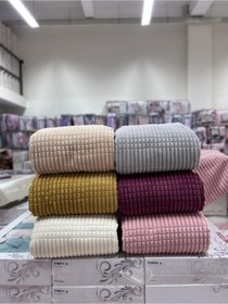 تصویر ست پتو ۳ تکه مدرن - بژ (بسته‌بندی شده برای جهیزیه) برند merinos Modern Line 3 Piece Blanket Set - Beige (Boxed Dowry)