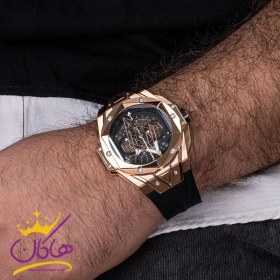 تصویر ساعت مچی هابلوت فضایی مشکی رزگلد Hublot big bang 