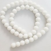 تصویر ریسه مهره سنگ اونیکس سفید سایز 8 mm 