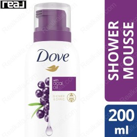 تصویر موس شوینده بدن داو با روغن آکای حجم 200 میل dove Shower Mousse with Acai Oil