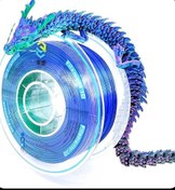 تصویر فیلامنت پرینتر سه بعدی سه رنگ ابریشمی یوسو - Green Blue Rose Red Yuso Tricolor Silk PLA 3D printer filament