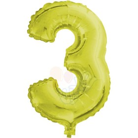 تصویر عدد فویلی سه طلایی 