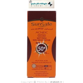 تصویر کرم ضد آفتاب SPF 50 سان سیف مناسب پوست چرب و آکنه دار Sun Safe Acneic Sunscreen Cream For Oily And Acneic Skin