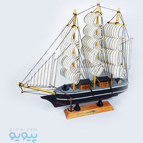 تصویر ماکت چوبی کشتی بادبانی 