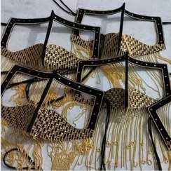 تصویر برقع کم کارمشکی طلایی 