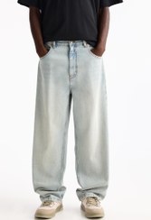 تصویر شلوار جین مردانه بگ برند پول اند بیر Pull&Bear - آبی نئونی اسیدی 