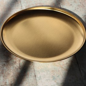 تصویر سینی سرو طلایی استیل - بزرگ 