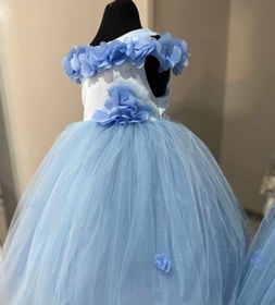 تصویر لباس عروس بچگانه مدل شکوفه دامن بلند مجلسی Dress