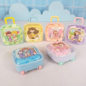 تصویر صابون کاغذی طرح چمدون - بنفش 