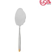 تصویر کفگیر برنج ناب استیل مدل پالرمو دورطلایی 