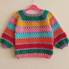 تصویر ژاکت دخترانه رنگی رنگی 
