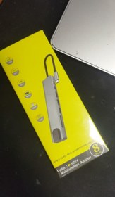 تصویر هاب USB,TYPE-C هشت کاره HUB USB,TYPE-C 8 PORT