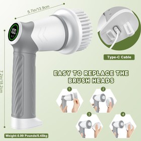 تصویر اسکرابر برقی ECB-881 POWER SCRUBBER Multiple brush heads No damage to the appliance Remove stubborn stains. ECB-881
